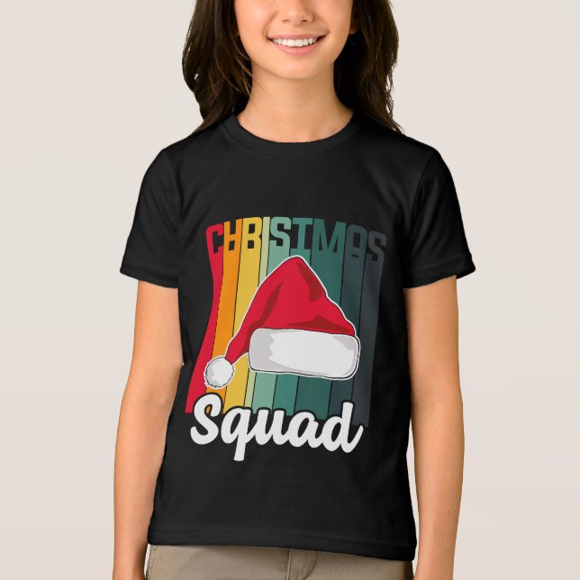 T-shirt En Tri-matière Retro Christmas Squad Santa Hat Festive (Recto)