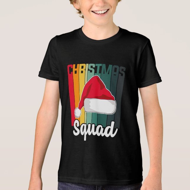 T-shirt En Tri-matière Retro Christmas Squad Santa Hat Festive (Recto)