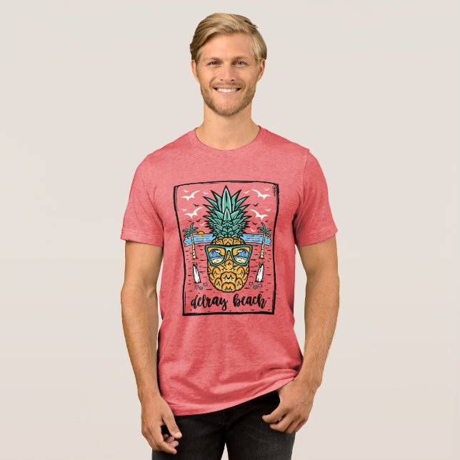 T-shirt En Tri-matière Retro Delray Beach Floride (Recto plein)