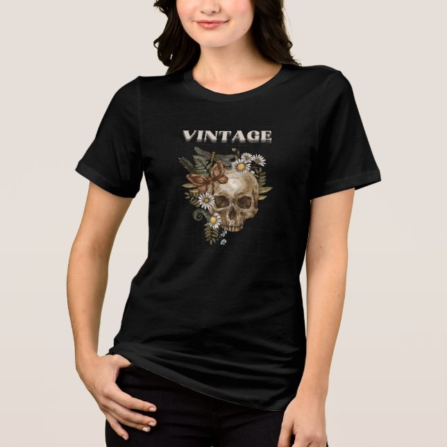 T-shirt En Tri-matière  Retro Floral Goth Aesthetic (Recto)