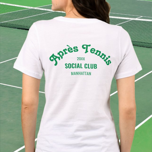 T-shirt En Tri-matière Retro Green Après Tennis Social Club Custom White (Créateur téléchargé)