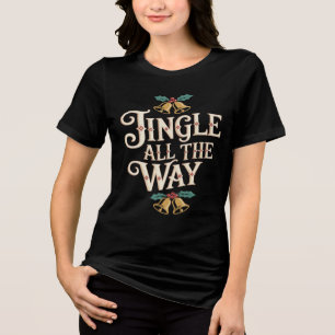T-shirt En Tri-matière Retro Jingle All The Way Cloches de Fête et Houx