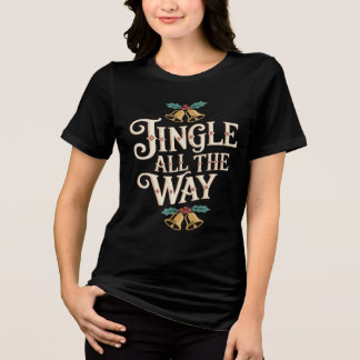 T-shirt En Tri-matière Retro Jingle All The Way Cloches de Fête et Houx