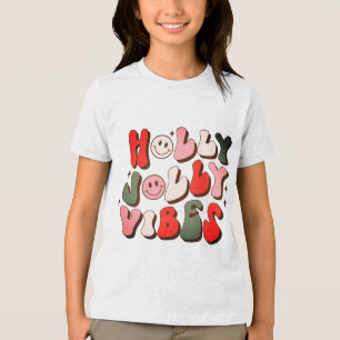 T-shirt En Tri-matière Retro Noël Holly Jolly Vibes Vacances tendance