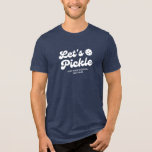 T-shirt En Tri-matière Retro Pickleball Lit Pickleball Texte personnalisé<br><div class="desc">T-shirts Super cool Pickleball avec un pickleball blanc, "Let's Pickle" dans une police rétro amusante et votre texte personnalisé. Ajoutez un nom, un nom de club de pickleball, un dicton amusant, etc. Ajoute parfaitement à toute fête de pickleball, tournoi ou événement - obtenez des T-shirts assortis pour votre partenaire de...</div>