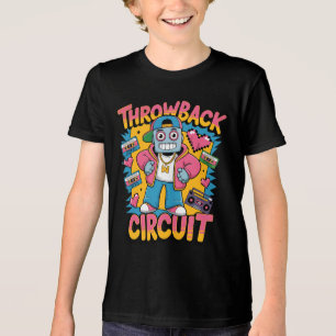 T-shirt En Tri-matière Retro Robot 90s Design Hip hop - Fun Cartoon Throw