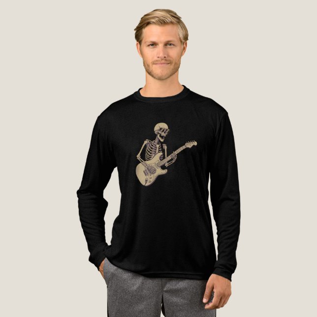 T-shirt En Tri-matière Retro Rock Skeleton Guitar Graphic (Recto complet)