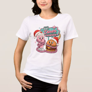 T-shirt En Tri-matière Rétro Route 66 Noël Dîner Amoureux