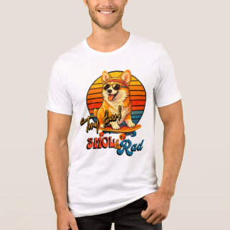 T-shirt En Tri-matière Retro Skate Corgi – Tony Bark™ – Smol & Rad 