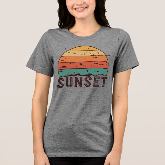 T-shirt En Tri-matière Retro Sunset Horizon Graphic T-Shirt (Recto)