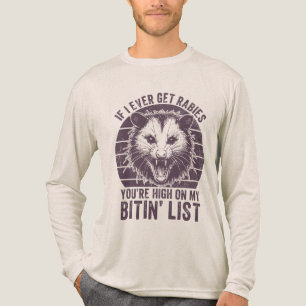 T-shirt En Tri-matière Retro Vintage Rabies Raccoon Humour sarcastique