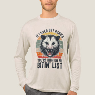T-shirt En Tri-matière Retro Vintage Rabies Raccoon Humour sarcastique