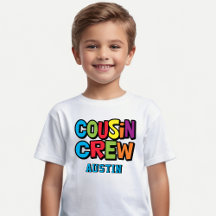 Réunion de famille Équipe de cousins colorés