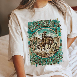 T-shirt En Tri-matière Rêves de cow-boy vintage dans le désert Art du rod