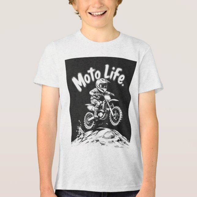 T-shirt En Tri-matière Ride Dur, Libre : Moto Life Motocross T-Shirt (Recto)