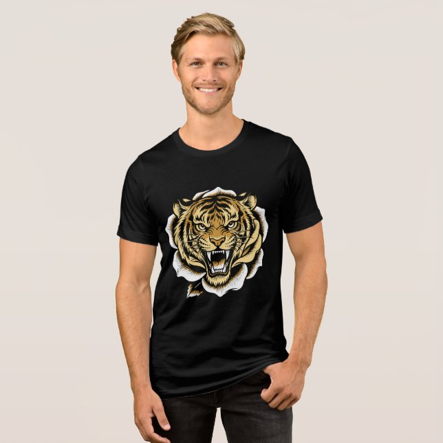 T-shirt En Tri-matière Roaring Tiger Illustration Design (Recto plein)