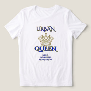 T-SHIRT  EN TRI-MATIÈRE ROBE ROYALE BLEUE BLANC POUR FEMMES RESTEZ COURAGE