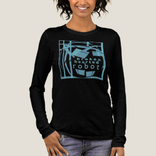 T-shirt En Tri-matière "Robot au coeur brisé" Aqua Blue Humour Design
