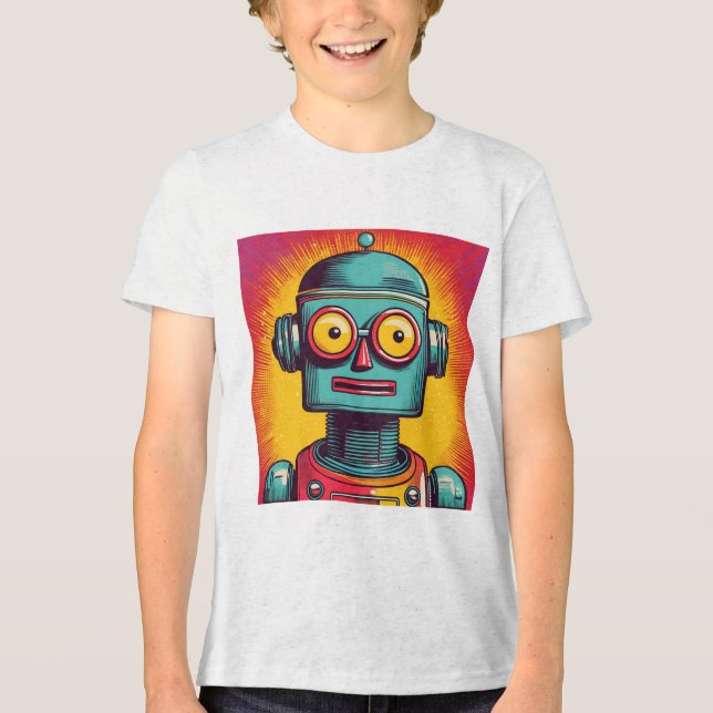 T-shirt En Tri-matière Robot Pop Art (Recto)