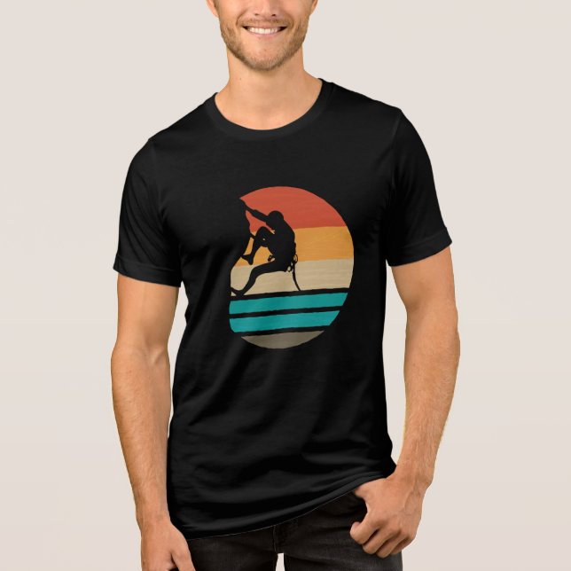 T-shirt En Tri-matière Rock Escalade Climber Retro (Recto)
