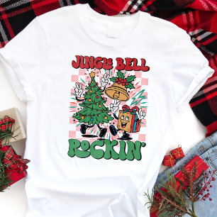 T-shirt En Tri-matière Rock Rétro de Noël aux Cloches Tintantes
