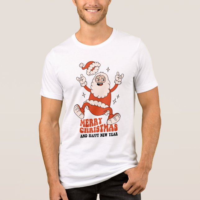 T-shirt En Tri-matière Rockin' Santa Claus - Un Noël joyeux et bruyant (Recto)
