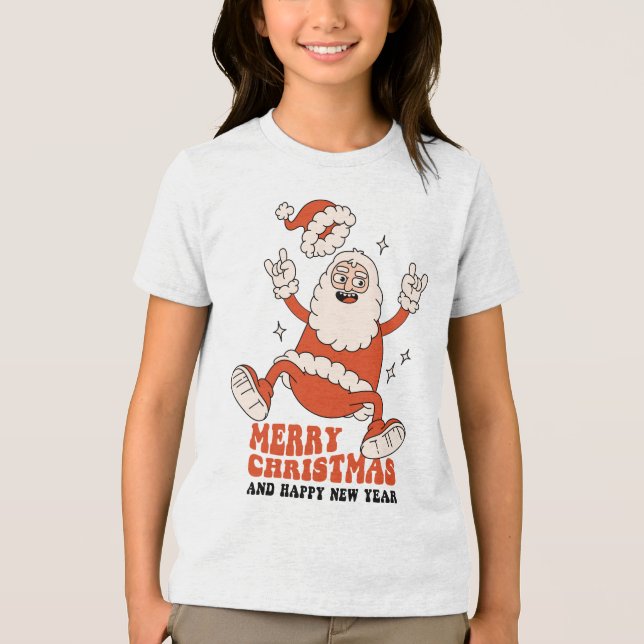 T-shirt En Tri-matière Rockin' Santa Claus - Un Noël joyeux et bruyant (Recto)