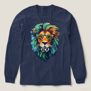T-shirt En Tri-matière Roi Cool - Lion Coloré avec Lunettes de Soleil Des