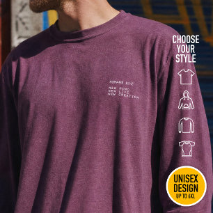 T-shirt En Tri-matière Romains 12:2 Nouvelle Création de Vie Minimaliste