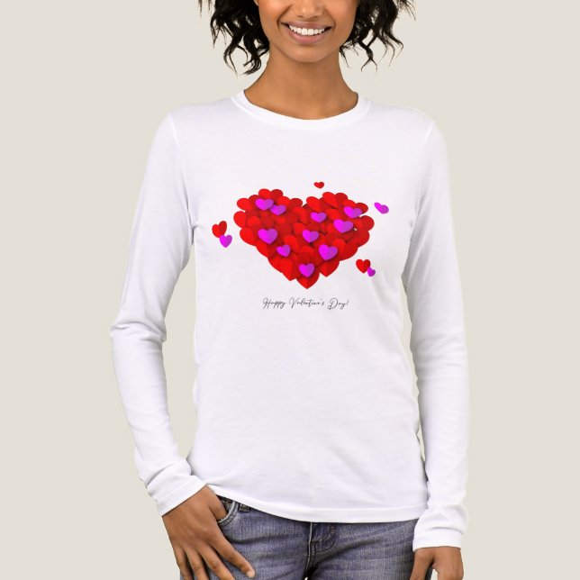 T-shirt En Tri-matière Romantic Hearts Valentine’s Tri-Blend Tee (Recto)