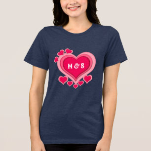 T-shirt En Tri-matière Romantique Coeur rose Saint Valentin