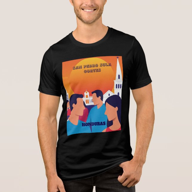 T-shirt En Tri-matière Rompecabezas  Honduras San Pedro Sula Retro poster (Recto)