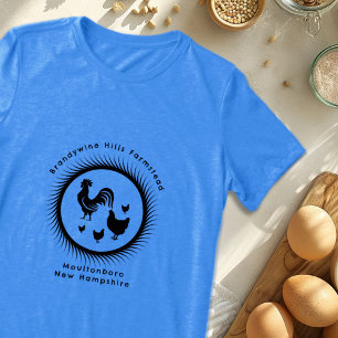 T-shirt En Tri-matière Rooster Poulets Noir Design Avec Texte