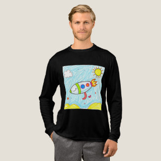 T-shirt En Tri-matière Roquette colorée Doodle Amusant Space Art