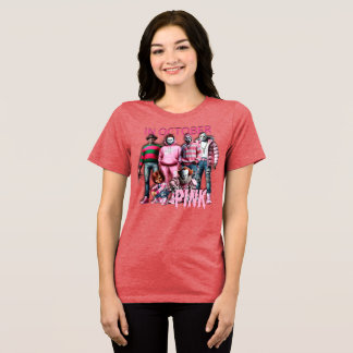 T-SHIRT EN TRI-MATIÈRE ROSE