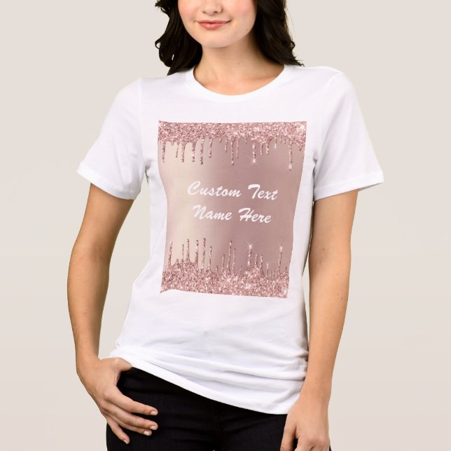 T-shirt En Tri-matière Rose Gold Parties scintillant Sparkly Texte person (Recto)