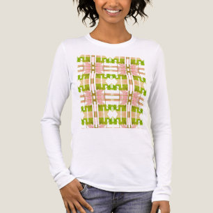 T-shirt En Tri-matière Rose Olive Beige Géométrique Tribal Art Petits car