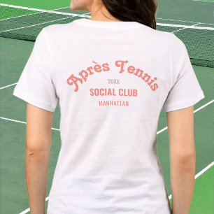 T-shirt En Tri-matière Rose Rétro Après Club Social de Tennis Personnalis