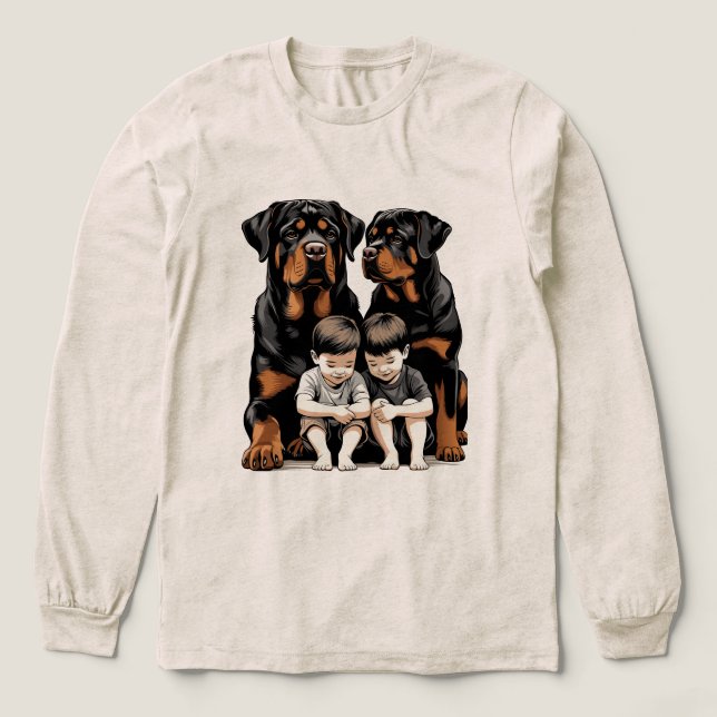 T-shirt En Tri-matière Rottweiler - Rottweilers Loyal Guardians Of Kids (Motif devant)
