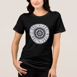 T-shirt En Tri-matière Roues des signes du zodiaque céleste Mandala Art g