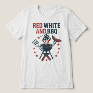 T-shirt En Tri-matière Rouge, blanc et barbecue