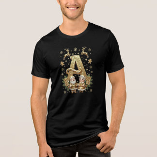 T-shirt En Tri-matière Royal Gold Letter A Luxury Unisex Christmas Shirt
