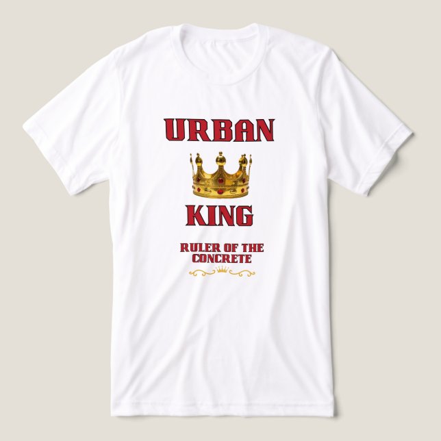 T-SHIRT  EN TRI-MATIÈRE ROYALTY, URBAN KING MEN'S WHITE TRI-BLEND  (Design Recto)