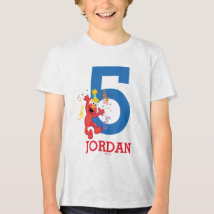 T-shirt En Tri-matière Rue Sésame Elmo - Anniversaire Arc-en-ciel