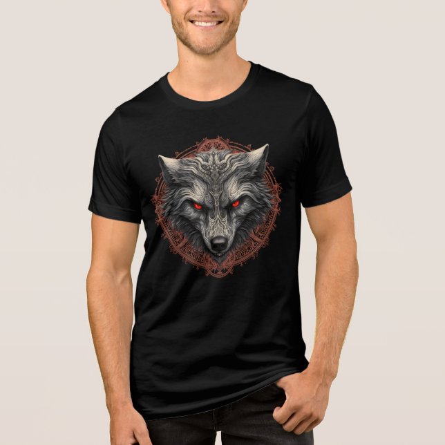 T-shirt En Tri-matière Runic Black Wolf (Recto)