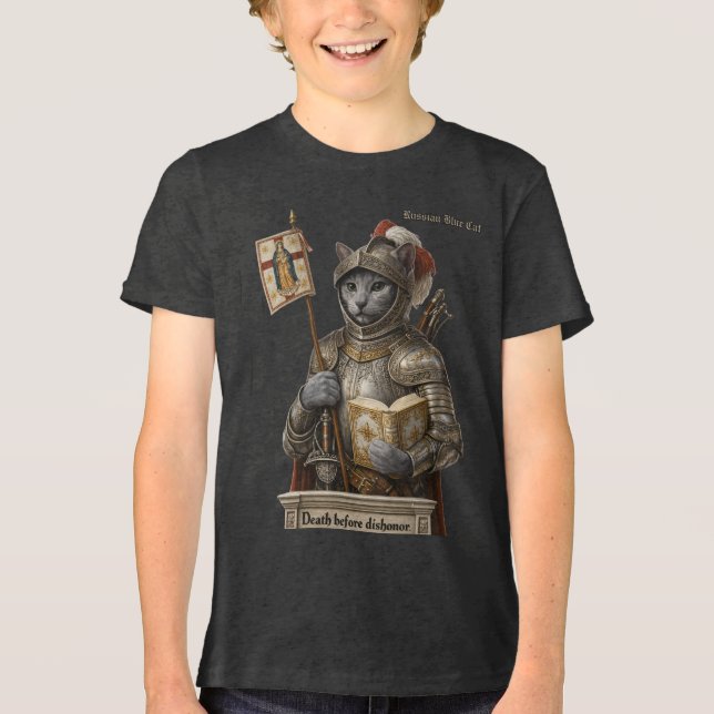 T-shirt En Tri-matière Russian Blue Conquistador Cat – Honor & Legacy (Recto)