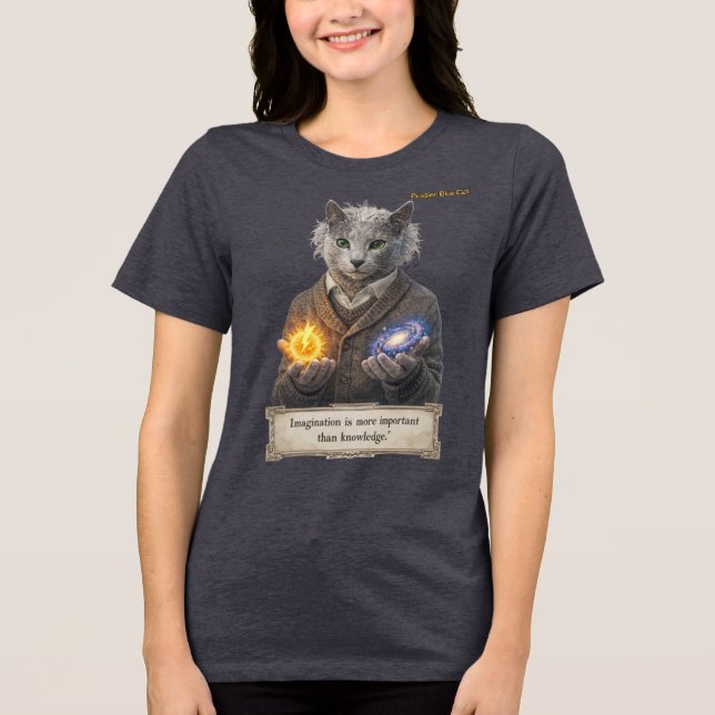 T-shirt En Tri-matière Russian Blue Einstein Cat - Imagination (Recto)