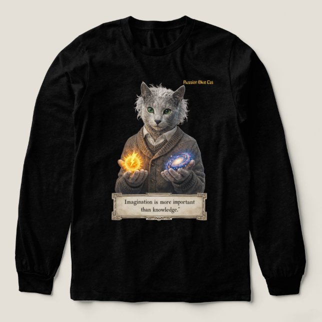T-shirt En Tri-matière Russian Blue Einstein Cat - Imagination (Motif devant)