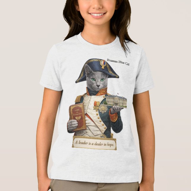 T-shirt En Tri-matière Russian Blue Napoleon Bonaparte Cat (Recto)