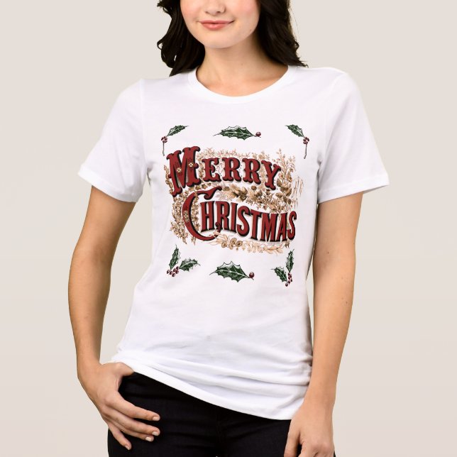 T-shirt En Tri-matière Rustique 1876 Joyeux Noël (Recto)
